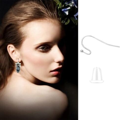KJMYYXGS 50PCS Earring Hooks with Pinch Bails Clasp for DIY Earring Making (Black) in Kuwait