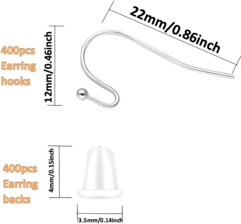 KJMYYXGS 50PCS Earring Hooks with Pinch Bails Clasp for DIY Earring Making (Black) in Kuwait