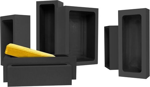 GongYi High-Purity Graphite Ingot Molds Crucible for Melting Casting Refining Mould Metal Copper Gold Silver Aluminum Brass #5-3kg-170ml-5.75fl. oz in Kuwait