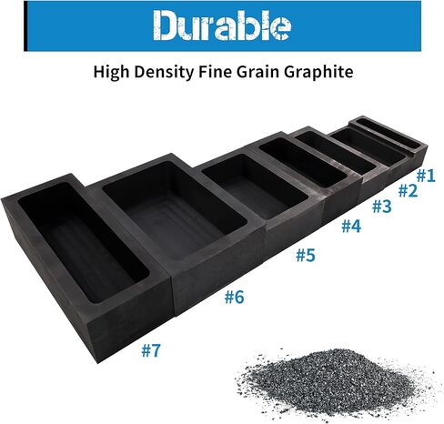 GongYi High-Purity Graphite Ingot Molds Crucible for Melting Casting Refining Mould Metal Copper Gold Silver Aluminum Brass #5-3kg-170ml-5.75fl. oz in Kuwait