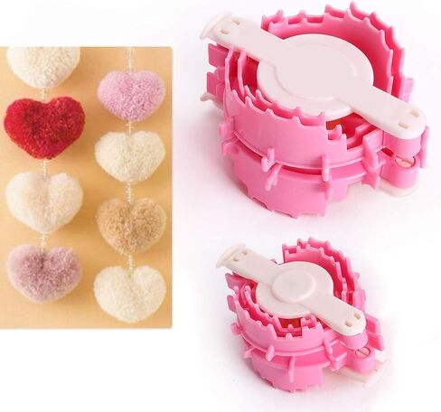 ceng-AIO 2X Size L+S Heart Shape Pom Pom Maker Baby Fluff Ball Weaver Knitting Craft Tool in Saudi Arabia