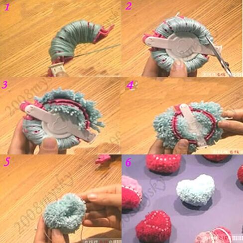 ceng-AIO 2X Size L+S Heart Shape Pom Pom Maker Baby Fluff Ball Weaver Knitting Craft Tool in Saudi Arabia