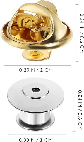 نوليتوي 120 قطعة من دبابيس طية صدر السترة على شكل فراشة، مشابك ربط بديلة للشارات اليدوية وصناعة المجوهرات (فضي ذهبي) in Kuwait