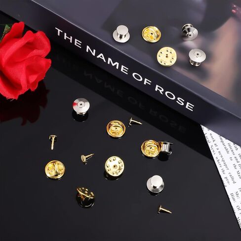 نوليتوي 120 قطعة من دبابيس طية صدر السترة على شكل فراشة، مشابك ربط بديلة للشارات اليدوية وصناعة المجوهرات (فضي ذهبي) in Kuwait