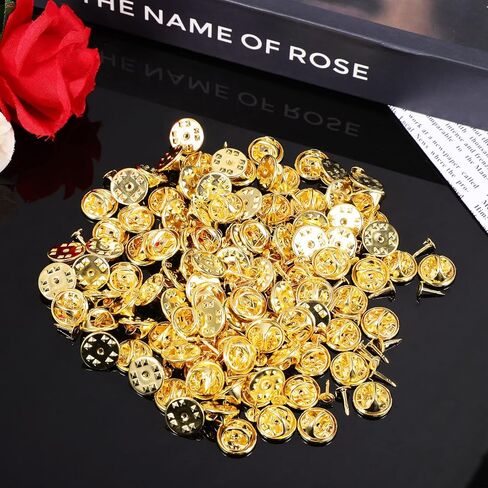 نوليتوي 120 قطعة من دبابيس طية صدر السترة على شكل فراشة، مشابك ربط بديلة للشارات اليدوية وصناعة المجوهرات (فضي ذهبي) in Kuwait