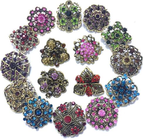 Ezing Lot 24 قطعة دبابيس دبابيس كريستال لامعة من حجر الراين مجموعة باقة الزفاف ذاتية الصنع in Kuwait