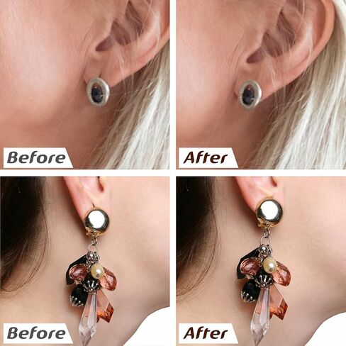 10 قطع / 5 ازواج من دعامات الاقراط المرصعة والاذان المتدلية والاقراط الثقيلة، دعامات اقراط ثقيلة مطورة، دعامات اقراط تيارا لمنع التدلي، رافعات اقراط مضادة للحساسية (فضي + ذهبي) in Kuwait