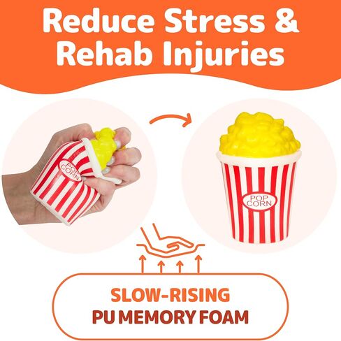 Prextex Squishy Toys | Fidget Toys for Stress Relief | Squishies | Toys for Kids | Food Squishies including Coffee, Cake, Popcorn, Ice Cream, Watermelon and Donut | Christmas Gift & Stocking Stuffer in Saudi Arabia