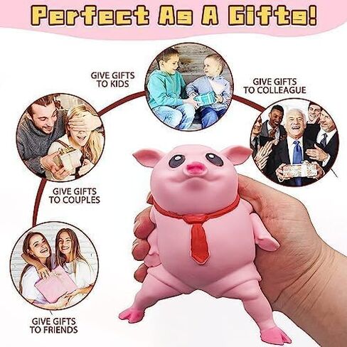 ألعاب تنفيس الخنزير الوردي الإسفنجي، ألعاب الضغط على الخنزير، ألعاب الضغط الحسي اللطيف الخنزير، ألعاب تخفيف التوتر للأطفال والكبار (أصبع) in Kuwait