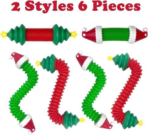 Anditoy 6 عبوات من أنابيب البوب ​​الصغيرة لعيد الميلاد ألعاب حسية للأطفال والأولاد والبنات والأطفال الصغار هدايا عيد الميلاد in Kuwait