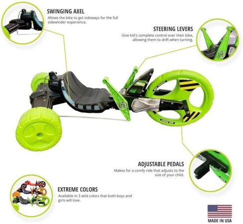 دراجة Big Wheel X-Treme Racer Edition الأصلية ذات العجلات الكبيرة مقاس 16 بوصة (أخضر) in Kuwait