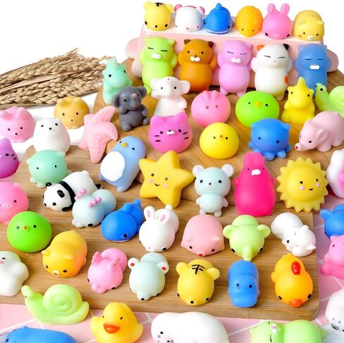 UMIKU 45PCS Mochi Squishy Toys Mini Squishy Kawaii Animal Squishies Gifts for Boys Girls Party Favors for Kids Cat Unicon Squishy Stress Relief Toys for Adult Random in Kuwait