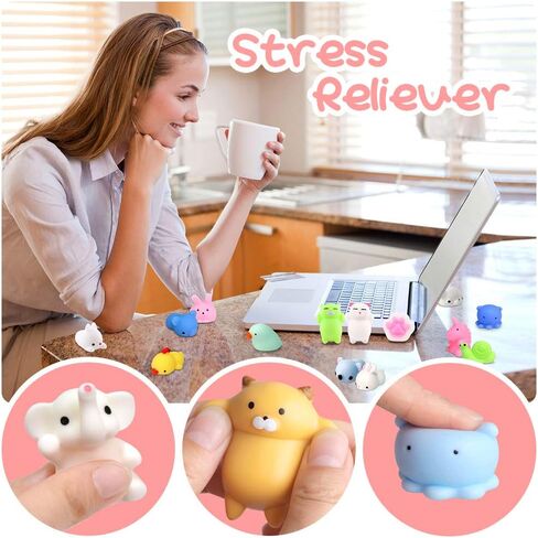 UMIKU 45PCS Mochi Squishy Toys Mini Squishy Kawaii Animal Squishies Gifts for Boys Girls Party Favors for Kids Cat Unicon Squishy Stress Relief Toys for Adult Random in Kuwait