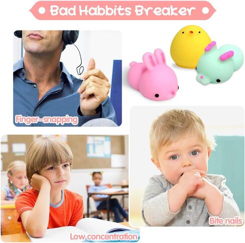 UMIKU 45PCS Mochi Squishy Toys Mini Squishy Kawaii Animal Squishies Gifts for Boys Girls Party Favors for Kids Cat Unicon Squishy Stress Relief Toys for Adult Random in Kuwait