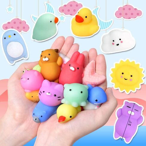 UMIKU 45PCS Mochi Squishy Toys Mini Squishy Kawaii Animal Squishies Gifts for Boys Girls Party Favors for Kids Cat Unicon Squishy Stress Relief Toys for Adult Random in Kuwait