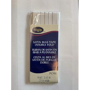 شريط انحياز مزدوج الطي من الساتان من رايت، 4 ياردات × 1/4 بوصة - ساتان أويستر in Kuwait