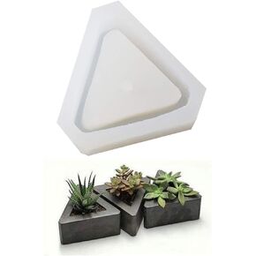 قالب طين سيراميك DIY نباتات عصارية من السيليكون، قوالب مزهرية خرسانية مصنوعة يدويًا، كعكة بيتزا جيلي، ميكروويف وفريزر - منحنى صغير (Triangel) in Kuwait