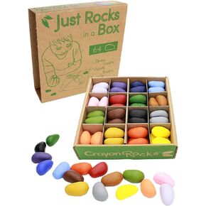 Crayon Rocks Just Rocks in a Box, 16 Colors, Tripod Grip Crayons Made For Handwriting Development in Kids and Toddlers, Fun & Educational, Creative Activity, 4 of Each Color - 64 Count