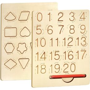 Handwriting Learning for Toddlers, Letter Tracing Board for Kids Ages 3 4 5 Learn to Write, Double Sided Wooden Alphabet Practice Board, Montessori Toys Girls Boys Gifts for 3+ Year Old