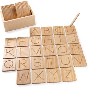 REVVIT Wooden Alphabet Tracing Cards - Uppercase and Lowercase Letters ABC Preschool - Learn to Write (Includes 26 Cards) in Kuwait