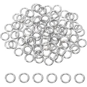 Shapenty Stainless Steel Open Jump Rings Connector Thick Split Rings for Keychain Necklace Bracelet Earring Pendant Jewelry Finding Making Charm Crafting, 120PCS (1.5x15mm)