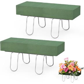 قطعتان من سروج زهرة شاهد القبر للمقابر مع رغوة الأزهار، سروج قبور مقاس 30.48 سم، سلك مقاوم للصدأ لديكورات المقبرة، النصب التذكارية العائلية، شاهد القبر، ديكورات القبر، تصميم الزهور in Kuwait