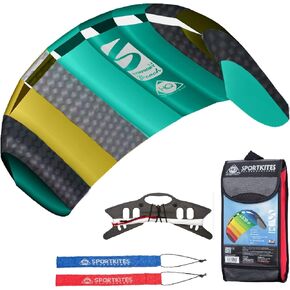 HQ Kites Symphony Beach III 51in (1.3m) Dual Line Parachute Stunt Foil Sport Kite Ready to Fly Outdoor Fun Sports for Boys and Girls Ages 8 and Up – Aqua Color in Kuwait
