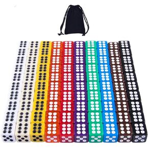 AUSTOR 100 Pcs 12mm Dice 6 Sided Game Dice Set with a Drawstring Pouch in Saudi Arabia