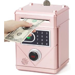 Refasy Kids Piggy Bank,Touchscreen Money Saving Box for Boys Girls 7 8 9 10 11 12 Year Old,Password Piggy Bank Coin Bank with Music,Birthday Xmas Gifts for Kids(Gradient Yellow)
