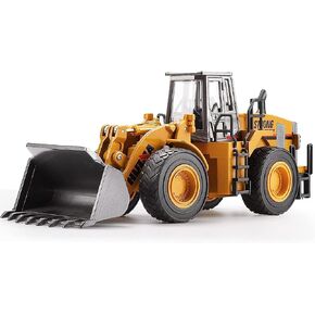 Qcar 1/40 Large Wheeled Loader Heavy Duty Construction Metal Bulldozer, Loder Vehicle Toys for Kids, Outdoor Sandbox Car Toys, Birthday Gift Toddler Boy Kid