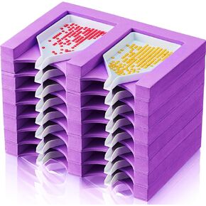 16 Slots Diamond Painting Tray Organizer Diamond Painting Accessories Tray Tower Organizer Multi-Boat Holder Tools Kits for Adults DIY Crafts(Purple)