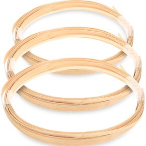 Bamboo Strips 3 Rolls Wide Thin Flat Cane Reed Natural Bamboos Sticks Coil Flat Reed for Basket Weaving Supplies Rattan Cane Webbing DIY Crafts Green 0.5cm+1cm+1.5cm