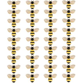 Metal Rhinestone Enamel Bee Pendant Jewelry Making Charms Bulk for Birthday Party Shiny Gifts, 36 Pieces in Kuwait