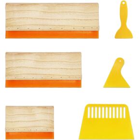 ورون 6 قطع 6 مقاسات من ممسحة طباعة الشاشة، 3 احجام 75 مقياس التحمل ومكشطة حبر خشبية (13.7، 9.4، 5.9 انش)، 3 احجام مكشطة حبر بلاستيكية (6.8، 3.3، 2.3 انش) للطباعة على الشاشة in Kuwait