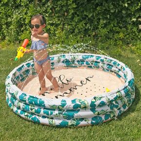 Float Joy Kiddie Pool Inflatable Baby Pool with Sprinkler Kids Pool for Toddler Blow Up Pool 60"x15" Large Splash Pool Outdoor Water Toys Dog Pool