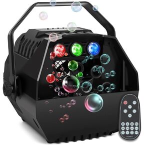 آلة فقاعات بيسون مع أضواء ليد تلقائية نفخة فقاعات للأطفال في حفلة يوم بريطانيا، تشغيل شاشة ليد أو التحكم اللاسلكي عن بعد، مستويات سرعة قابلة للتعديل، تعمل بالقابس الكهربائي أو البطارية in Kuwait