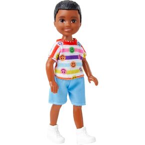 Barbie Chelsea Doll, Small Doll with Long Blonde Hair & Blue Eyes Wearing Removable Purple Flowered Dress & Yellow Shoes in Saudi Arabia