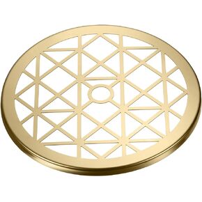 PATIKIL 4.7 Inch Flower Frog Lid, Metal Round Floral Vase Insert Arranger Grid Pattern for Arrangement Plant Fixation, Gold Tone