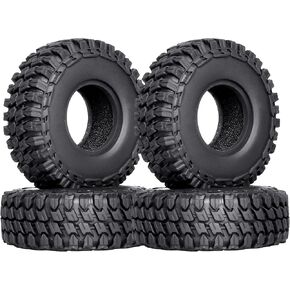 إطارات Hobbypark المطاطية الناعمة SCX24 1.0 Rock Crawler لسيارة 1/18 TRX4M Axial SCX24 Gladiator Bronco C10 JLU Deadbolt B17 Betty 1/18 1/24 RC Crawler Car، 4 قطع (52 × 20 مم)
