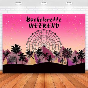 Avezano Bachelorette Weekend Backdrop Ferris Wheel Bachelorette Weekend Party Photography Background Summer Concert Style Photobooth Props (5x3ft)