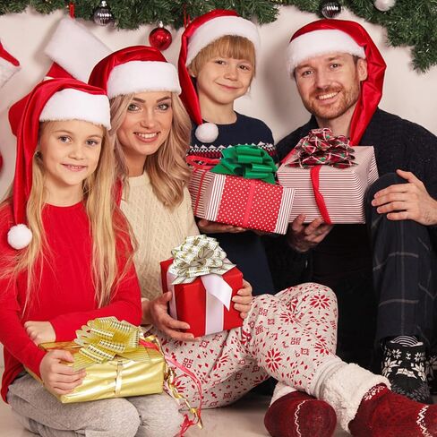 12 PCS Christmas Bows for Gift Wrapping, Big Gift Wrap Ribbon Pull Bows Accessory for Xmas, Gift, Bouquet, Basket, Bottles Gifts Bows Decoration, Gift Wrapping and Present Decor in Kuwait