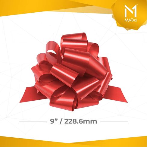 أقواس سحب Mata1 للهدايا (ألوان متنوعة، 9 بوصات، مجموعة من 5)، أقواس سحب كبيرة مقاس 9 بوصات للهدايا، أقواس سحب الشريط لعيد الميلاد، أقواس تغليف الهدايا in Kuwait