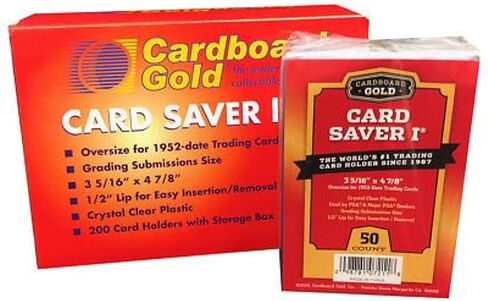 Card Saver 200 Cardboard Gold 1 Semi-Rigid Card Holders -PSA Submission Size in Kuwait