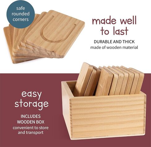 بطاقات تتبع الحروف الأبجدية الخشبية من ريفيت - حروف كبيرة وصغيرة الحروف الأبجدية الإنجليزية في مرحلة ما قبل المدرسة - تعلم الكتابة (تتضمن 26 بطاقة) in Kuwait