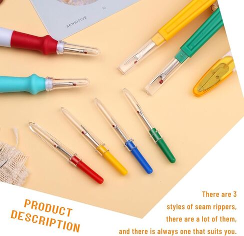 10 قطع من ممزق الدرزات بمقبض مريح، مجموعة ممزق الدرزات، ممزق الدرزات للخياطة، أداة إزالة الخيوط لصياغة إزالة طبقات التطريز in Kuwait