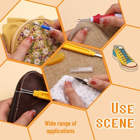 10 قطع من ممزق الدرزات بمقبض مريح، مجموعة ممزق الدرزات، ممزق الدرزات للخياطة، أداة إزالة الخيوط لصياغة إزالة طبقات التطريز in Kuwait