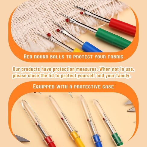 10 قطع من ممزق الدرزات بمقبض مريح، مجموعة ممزق الدرزات، ممزق الدرزات للخياطة، أداة إزالة الخيوط لصياغة إزالة طبقات التطريز in Kuwait