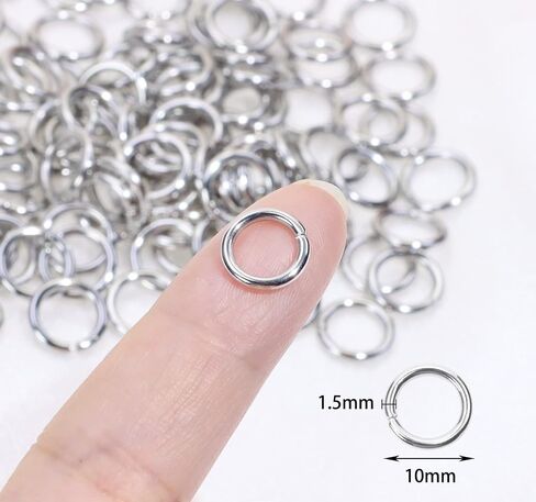 Shapenty Stainless Steel Open Jump Rings Connector Thick Split Rings for Keychain Necklace Bracelet Earring Pendant Jewelry Finding Making Charm Crafting, 120PCS (1.5x15mm) in Kuwait