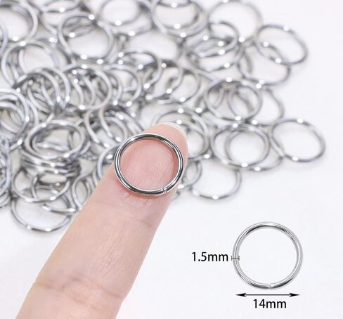 Shapenty Stainless Steel Open Jump Rings Connector Thick Split Rings for Keychain Necklace Bracelet Earring Pendant Jewelry Finding Making Charm Crafting, 120PCS (1.5x15mm) in Kuwait