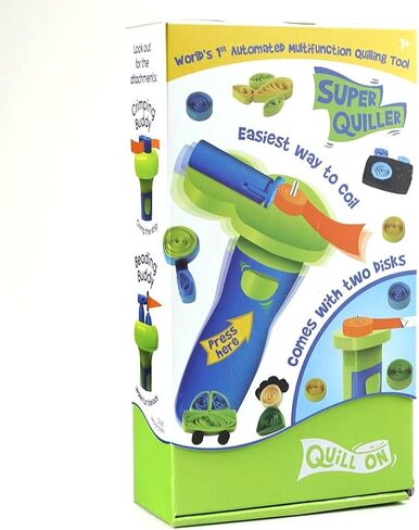 Quill On Super Quiller - أداة اللف الكهربائية - أدوات اللف واللوازم - مع ورق اللف 5 مم - هدايا للفتيات والفتيان والمراهقين والبالغين بعمر 10 و11 و12 عامًا (أزرق) in Kuwait